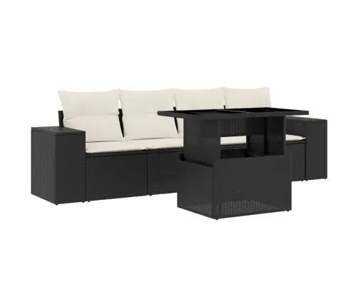 5-Osaline Aiadiivanikomplekt Patjadega, Must, Polürotang