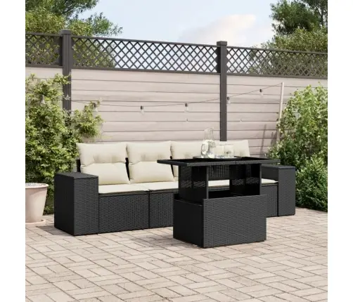 5-Osaline Aiadiivanikomplekt Patjadega, Must, Polürotang