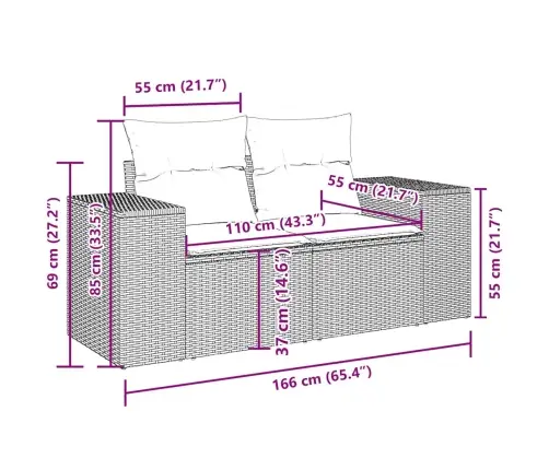Sofos Komplektas Su Pagalvėlėmis, 5 Dalių, Pilkas, Poliratanas
