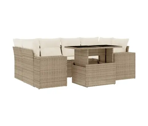 7-Osaline Aiadiivani Komplekt Patjadega, Beež, Polürotang