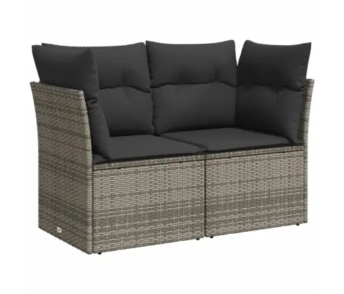 7-Daļīgs Dārza Dīvāna Komplekts, Matrači, Pelēka Pe Rotangpalma Vidaxl