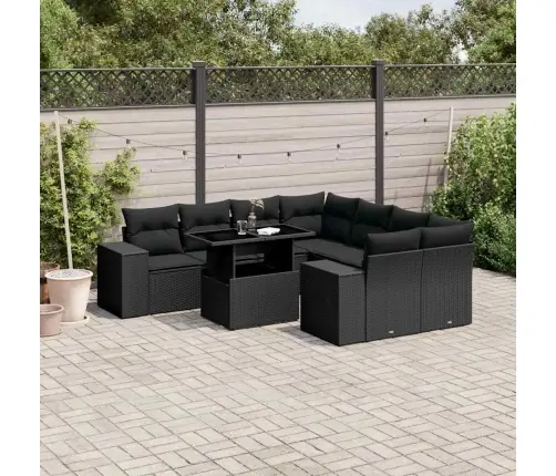 9-Osaline Aiadiivani Komplekt Patjadega, Must, Polürotang