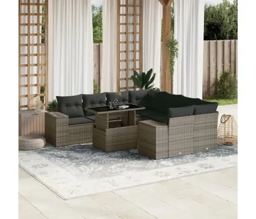 9-Osaline Aiadiivani Komplekt Patjadega, Hall, Polürotang