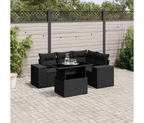 5-Osaline Aiadiivanikomplekt Patjadega, Must, Polürotang