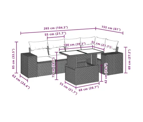 6-Daļīgs Dārza Dīvāna Komplekts Ar Matračiem, Pelēks Pe Pinums Vidaxl 6-Daļīgs Dārza Dīvāna Komplekts Ar Matračiem, Pelēks Pe Pinums Vidaxl