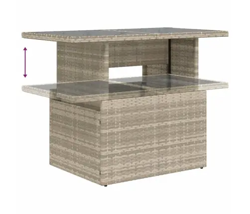 6-Osaline Aiamööblikomplekt Patjadega, Helehall, Polürotang