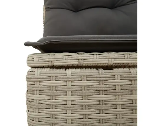 6-Osaline Aiamööblikomplekt Patjadega, Helehall, Polürotang