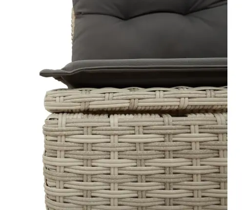 6-Daļīgs Dārza Dīvānu Komplekts,Matrači, Gaiši Pelēka Pe Pinums Vidaxl