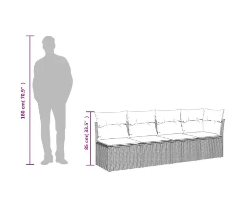 7-Osaline Aiadiivani Komplekt Patjadega, Hall, Polürotang