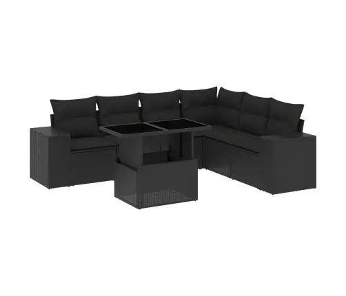 7-Osaline Aiadiivani Komplekt Patjadega, Must, Polürotang