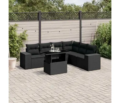 7-Osaline Aiadiivani Komplekt Patjadega, Must, Polürotang