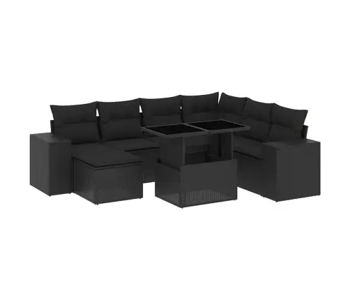 8-Osaline Aiadiivani Komplekt Patjadega, Must, Polürotang