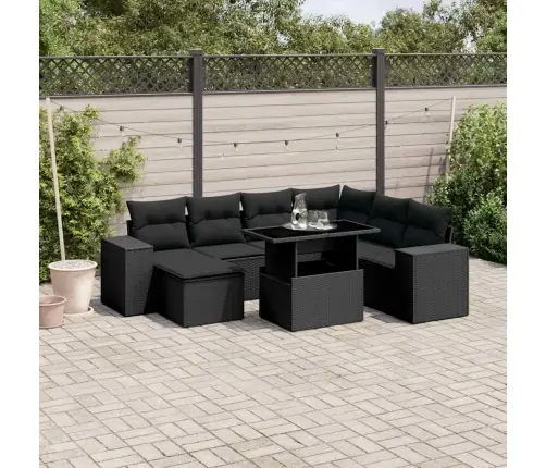 8-Osaline Aiadiivani Komplekt Patjadega, Must, Polürotang