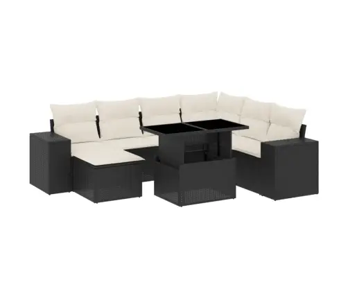 8-Daļīgs Dārza Dīvāna Komplekts, Matrači, Melna Pe Rotangpalma Vidaxl