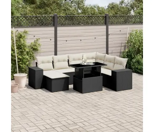 8-Daļīgs Dārza Dīvāna Komplekts, Matrači, Melna Pe Rotangpalma Vidaxl