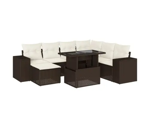 8-Osaline Aiadiivani Komplekt Patjadega, Pruun, Polürotang