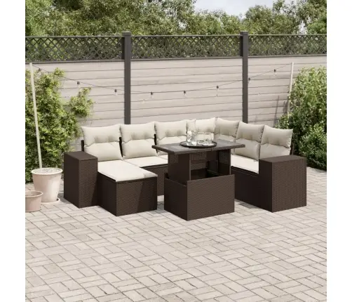 8-Osaline Aiadiivani Komplekt Patjadega, Pruun, Polürotang