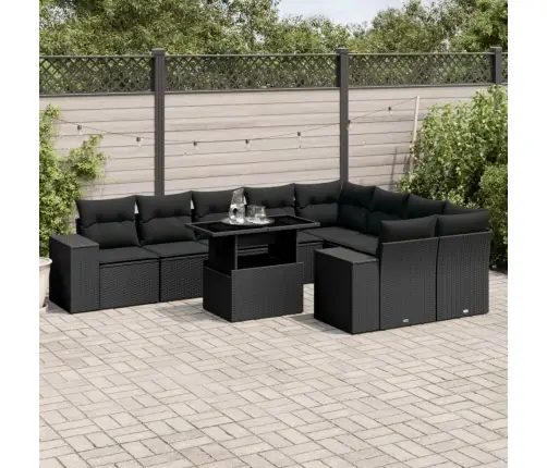 10-Osaline Aiadiivani Komplekt Patjadega, Must, Polürotang