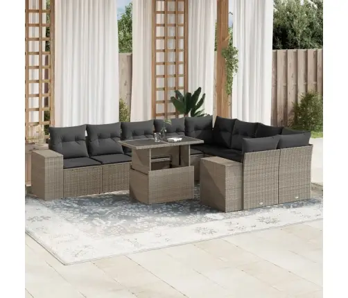 10-Osaline Aiadiivani Komplekt Patjadega, Helehall, Polürotang