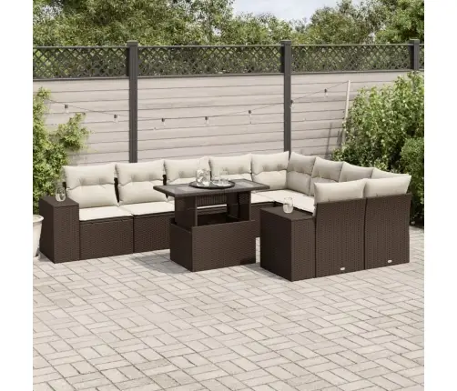 10-Osaline Aiadiivani Komplekt Patjadega, Pruun, Polürotang