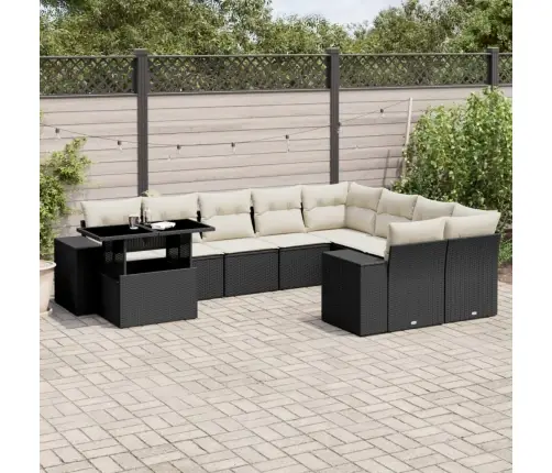 10-Osaline Aiadiivani Komplekt Patjadega, Must, Polürotang