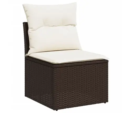 11-Daļīgs Dārza Dīvāna Komplekts, Matrači, Brūna Pe Rotangpalma Vidaxl