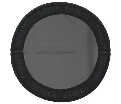 Sodo Sofų Komplektas, 3 Dalių, Juodas, Pusapvalis, Poliratanas