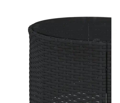 Sodo Sofų Komplektas, 3 Dalių, Juodas, Pusapvalis, Poliratanas