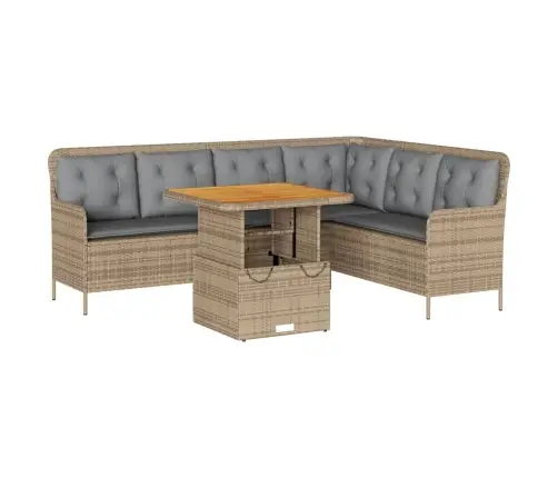 2-Daļīgs Dārza Dīvānu Komplekts, Matrači, Bēša Pe Rotangpalma Vidaxl