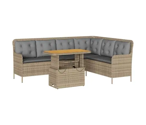 2-Osaline Aiadiivani Komplekt Patjadega, Beež, Polürotang