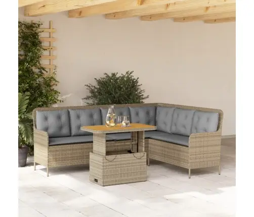 2-Osaline Aiadiivani Komplekt Patjadega, Beež, Polürotang