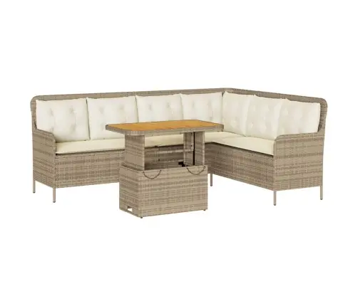 2-Osaline Aiadiivani Komplekt Patjadega, Beež, Polürotang