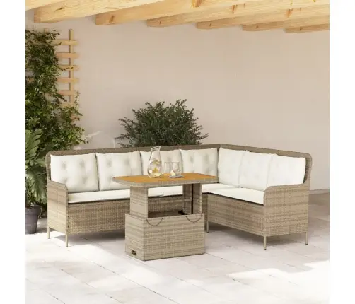 2-Osaline Aiadiivani Komplekt Patjadega, Beež, Polürotang