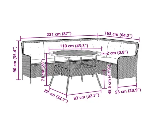 2-Daļīgs Dārza Dīvāna Komplekts Ar Matračiem, Pe Rotangpalma Vidaxl