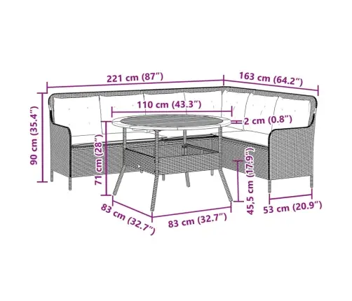Sodo Komplektas Su Pagalvėlėmis, 2 Dalių, Smėlio, Poliratanas