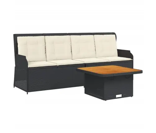 3-Daļīgs Dārza Atpūtas Mēbeļu Komplekts, Melna Pe Rotangpalma Vidaxl