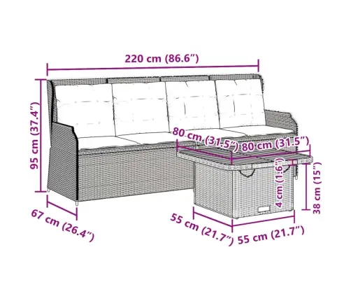 3-Daļīgs Dārza Atpūtas Mēbeļu Komplekts, Melna Pe Rotangpalma Vidaxl