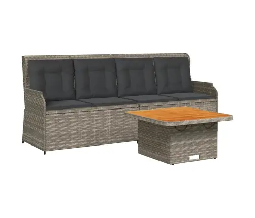 3-Daļīgs Dārza Atpūtas Mēbeļu Komplekts, Pelēka Pe Rotangpalma Vidaxl