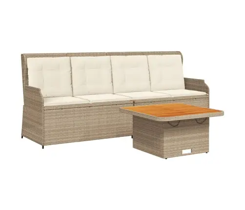 3-Daļīgs Dārza Atpūtas Mēbeļu Komplekts, Bēša Pe Rotangpalma Vidaxl