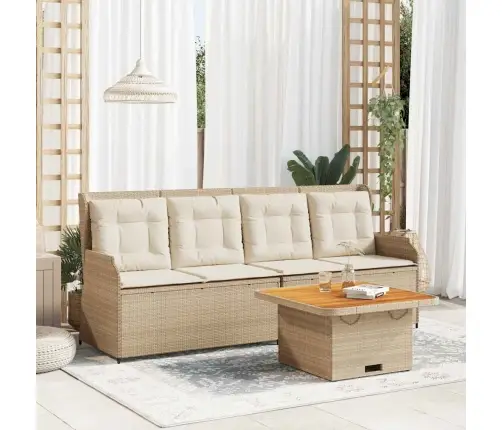 3-Daļīgs Dārza Atpūtas Mēbeļu Komplekts, Bēša Pe Rotangpalma Vidaxl