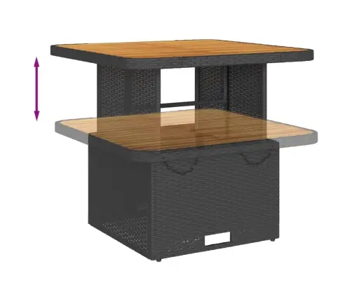 5-Osaline Aiamööblikomplekt Patjadega, Must, Polürotang