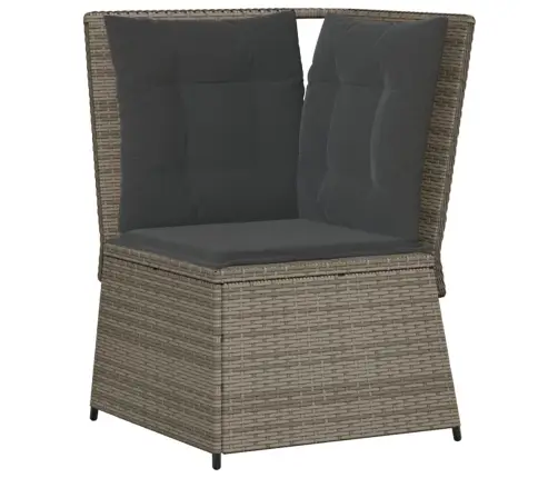 Sodo Komplektas Su Pagalvėlėmis, 5 Dalių, Pilkas, Poliratanas