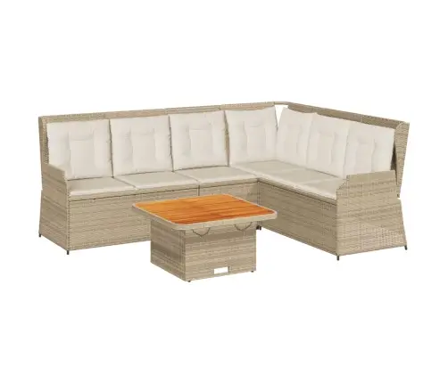 5-Osaline Aiamööbli Komplekt Patjadega, Beež, Polürotang