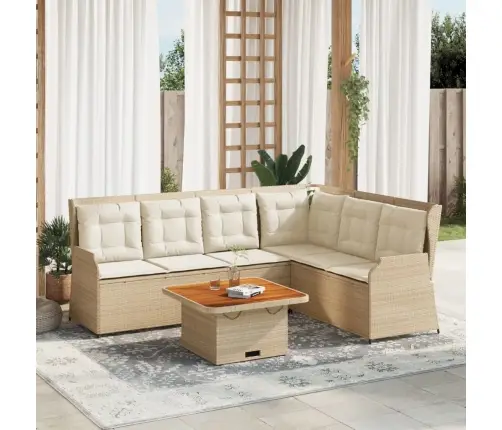 5-Osaline Aiamööbli Komplekt Patjadega, Beež, Polürotang