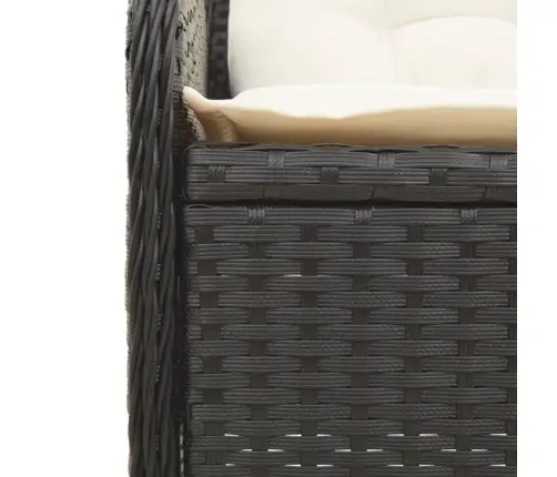 7-Osaline Aiamööbli Komplekt Patjadega, Must, Polürotang