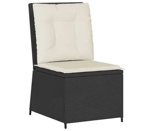 7-Osaline Aiamööbli Komplekt Patjadega, Must, Polürotang