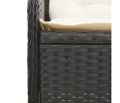 7-Osaline Aiamööbli Komplekt Patjadega, Must, Polürotang