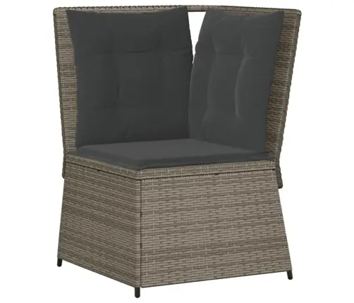 Sodo Komplektas Su Pagalvėlėmis, 7 Dalių, Pilkas, Poliratanas