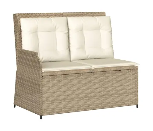 Sodo Komplektas Su Pagalvėlėmis, 7 Dalių, Smėlio, Poliratanas