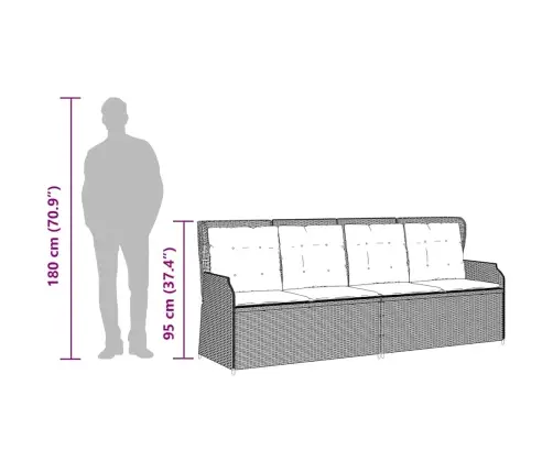 3-Daļīgs Dārza Atpūtas Mēbeļu Komplekts, Bēša Pe Rotangpalma Vidaxl